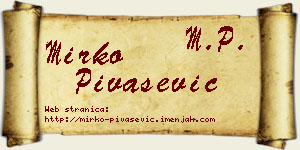 Mirko Pivašević vizit kartica